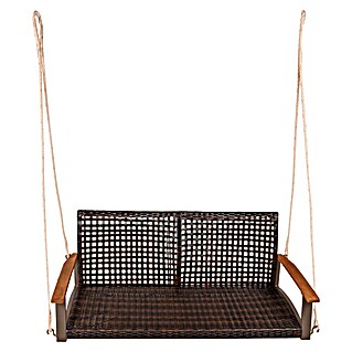 Garden Pleasure Hängebank Cuneo (B x T x H: 131 x 64 x 53 cm, Polyrattan, Akazie, Braun)