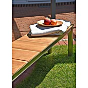 Garden Pleasure Gartenbank Dallas (B x T x H: 180 x 38 x 45 cm, Teak, Edelstahl, Natur/Silber) | BAUHAUS