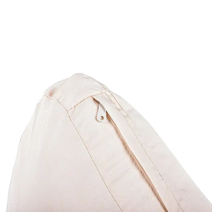 Garden Pleasure Garten-Loungesessel Delos - Beige/Anthrazit, B x T x H: 91 x 77 x 152 cm - Hellbeiger Webstoff mit sichtbaren Nähten und einem weißen Reißverschlusszipper.