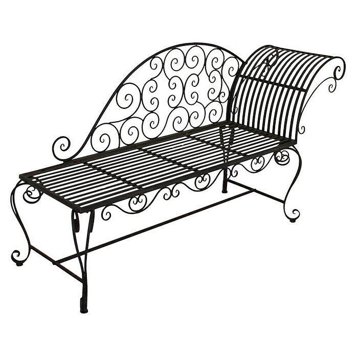 Garden Pleasure Gartenbank Lamington (B x T x H: 163 x 47,5 x 93 cm, Stahl, Schwarz-Braun) | BAUHAUS