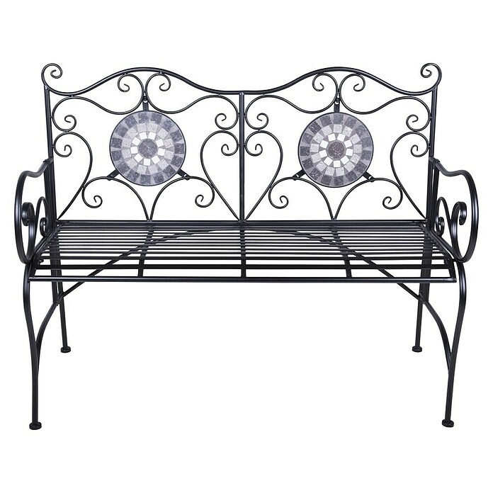 Garden Pleasure Gartenbank Jalua (B x T x H: 116 x 53 x 90,5 cm, Stahl, Schwarz-Grau-Weiß) | BAUHAUS