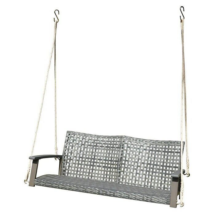 Garden Pleasure Hängebank Cuneo (B x T x H: 131 x 64 x 53 cm, Polyrattan, Akazie, Grau) | BAUHAUS