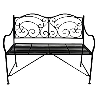 Garden Pleasure Gartenbank Vesuv (B x T x H: 111 x 54 x 93 cm, Stahl, Schwarz-Matt)