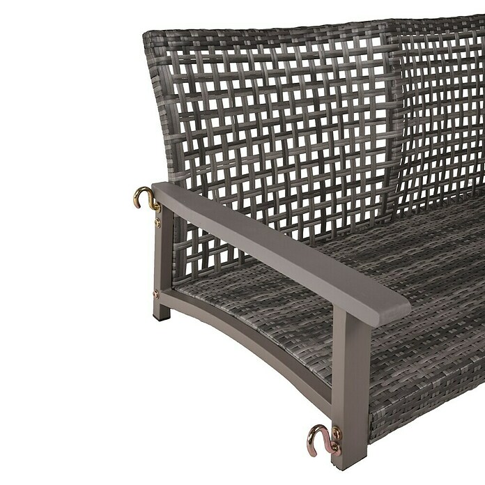 Garden Pleasure Hängebank Cuneo (B x T x H: 131 x 64 x 53 cm, Polyrattan, Akazie, Grau) | BAUHAUS