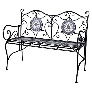 Garden Pleasure Gartenbank Jalua (B x T x H: 116 x 53 x 90,5 cm, Stahl, Schwarz-Grau-Weiß)