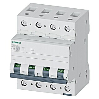 Siemens Leitungsschutzschalter (Polanzahl: 3, Auslösecharakteristik: C, Bemessungsfehlerstrom: 25 A)