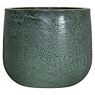 Okrugla posuda za biljke Corsica S (Vanjska dimenzija (ø x V): 20 x 18 cm, Keramika, Zelena)