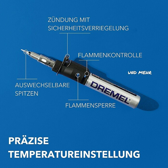 Dremel Gaslötkolben Versatip 2000-7 (1200 °C (freie Luft) 680 °C (Heißluft) 550 °C (Spitzenwerte)) | BAUHAUS