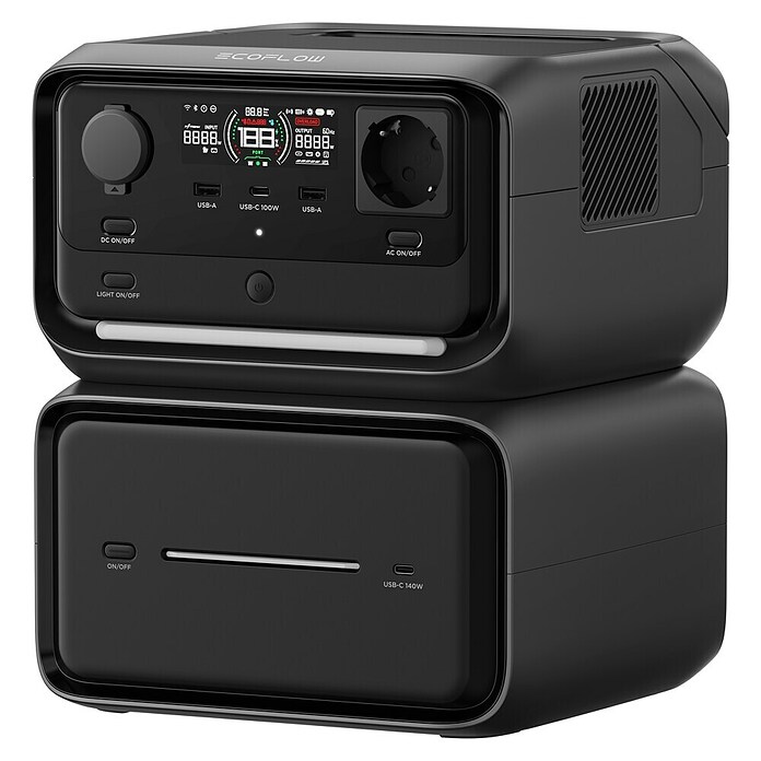 EcoFlow Estación de energía portátil solar River 3 Max Plus (858 Wh, Negro) | BAUHAUS