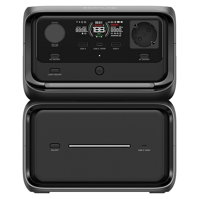 EcoFlow Estación de energía portátil solar River 3 Max Plus (858 Wh, Negro) | BAUHAUS