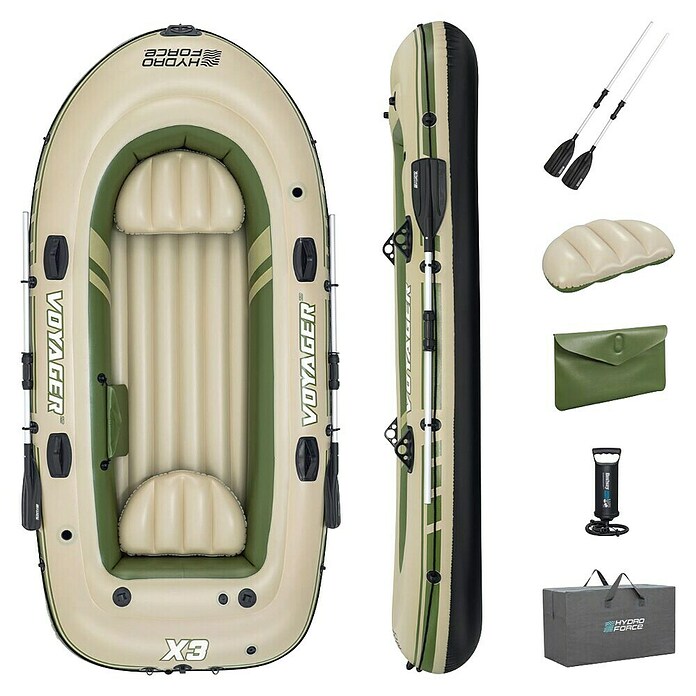 Bestway Hydro Force Napihljiv čoln Voyager X3  (Primerno za: 3 osebe, Nosilnost: 360 kg, Do x Š x V: 294 x 137 x 39 cm) | 1413 - Badeboote, SUPs,Fun Tubes,Wasserski | ABIM - Boote | ABI - Nautic | AB - Nautic | A - Eisenwaren | BAUHAUS