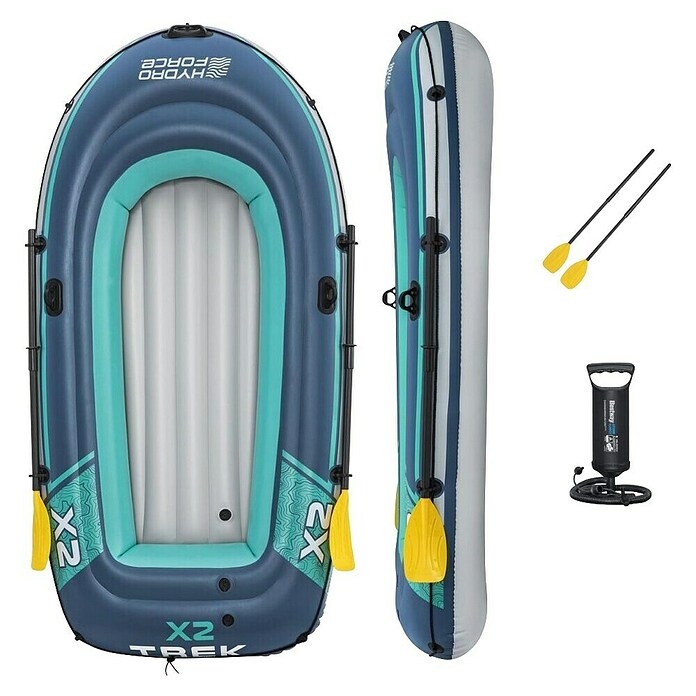 Bestway Hydro Force Gumeni čamac na napuhavanje Trek X2  (Prikladno za: 2 osobe, Nosivost: 250 kg, D x Š x V: 232 x 118 x 37 cm) | BAUHAUS