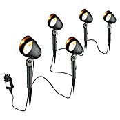 Starlux LED-Gartenspot-Set Bari (3-flammig, 4 W, IP44, Schwarz)