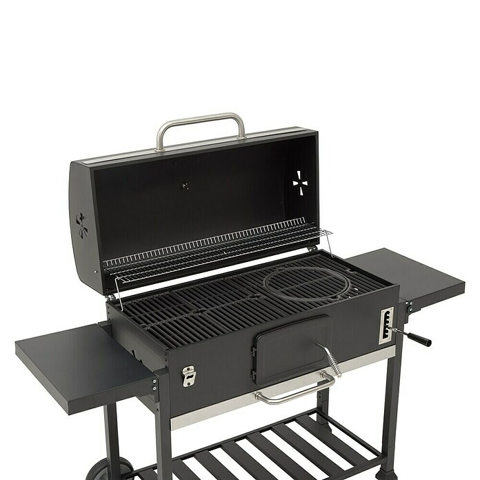 Kingstone KMS Žar na oglje Black Angus Maxi  (Površina za peko (Š x G): 92 x 43 cm, Črne barve) | 8304 - Holzkohlegrill QM | ICGA - Grillgeräte | ICG - Grillgeräte / Grillzubehör | IC - Freizeit im Garten | I - Stadtgarten | BAUHAUS