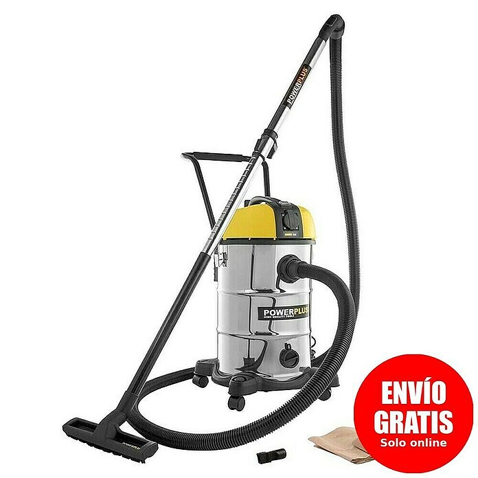 PowerPlus Aspirador en seco y húmedo eléctrico POWX3240 (1.200 W, Volumen de recipiente: 30 l) | BAUHAUS