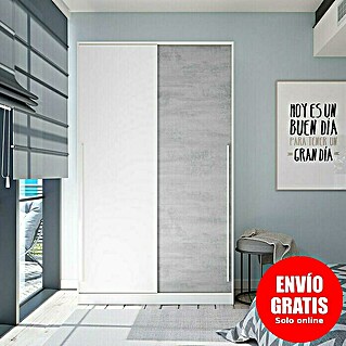 Armario de puertas correderas Indira (L x An x Al: 50 x 120 x 200 cm, Blanco Artik/Cemento)