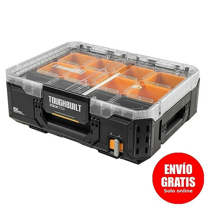 ToughBuilt StackTech Organizador de piezas pequeñas TB-B1-O-30 (L x An x Al: 40 x 53 x 18 cm, Plástico, Número de compartimentos: 8 ud.) | BAUHAUS
