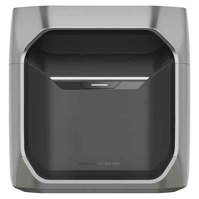 EcoFlow Powerstation Intelligente Zusatzbatterie - 0% MwSt. - 1.024 Wh, Grau - Das Bild zeigt eine Smart Extra Battery, eine intelligente Zusatzbatterie in einem eleganten, modernen Design.