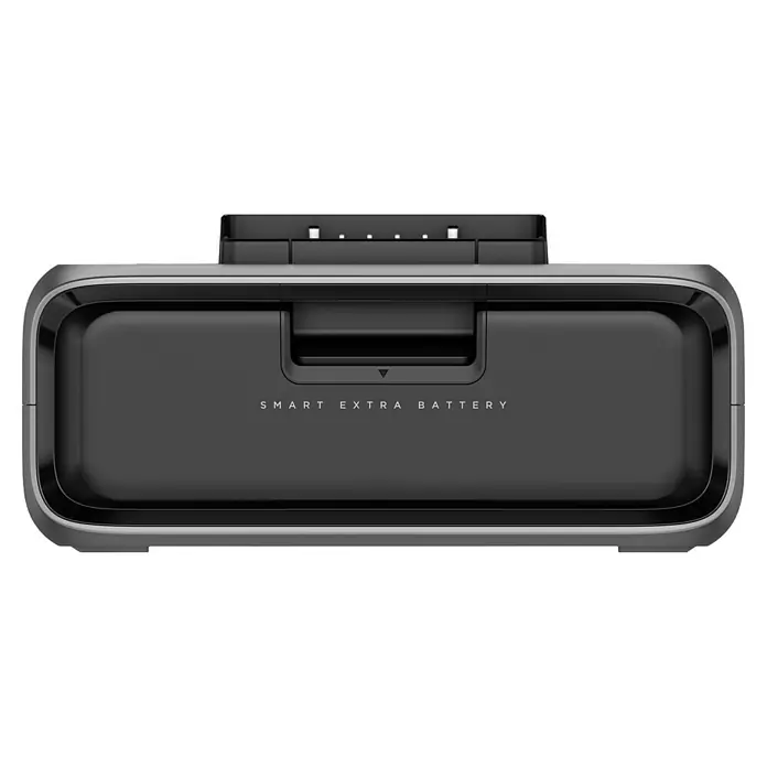 EcoFlow Estación de energía portátil River 3 Plus - 286 Wh, Negro - Primer plano de una "Smart Extra Battery" negra con diseño minimalista y bordes redondeados, ideal para prolongar el uso de dispositivos electrónicos.