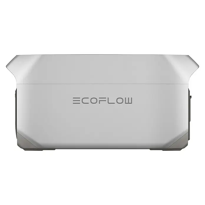 EcoFlow Powerstation Intelligente Zusatzbatterie - 0% MwSt. - 1.024 Wh, Grau - Nahaufnahme eines EcoFlow-Geräts. Kompakte Stromversorgungslösung für unterwegs mit dem EcoFlow-Logo.