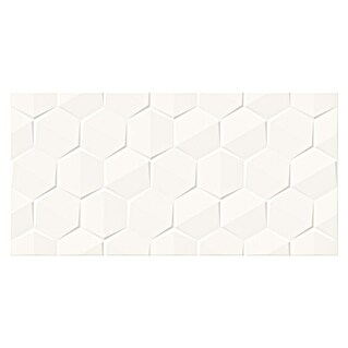 Cersanit Stenska ploščica WT1012 White Hexa Structure Satin (59,8 x 29,8 cm, Svilnati sijaj)