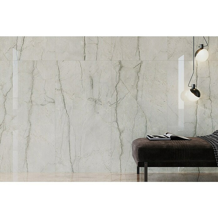 Cersanit Porculanska pločica Piove Light Grey Polished  (60 x 120 cm, Sjaj) | BAUHAUS
