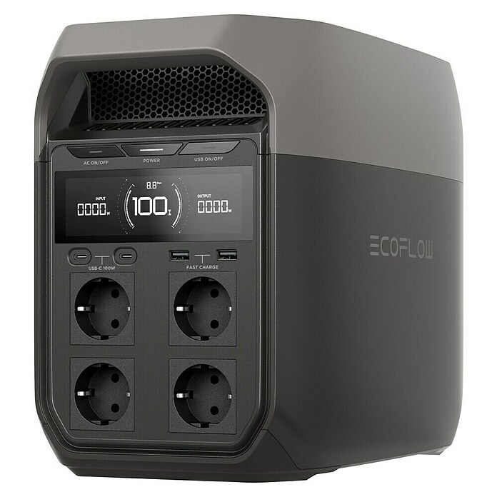 EcoFlow Prijenosna energetska stanica Delta 3  (1.024 Wh, Srebrna, Crna) | BAUHAUS