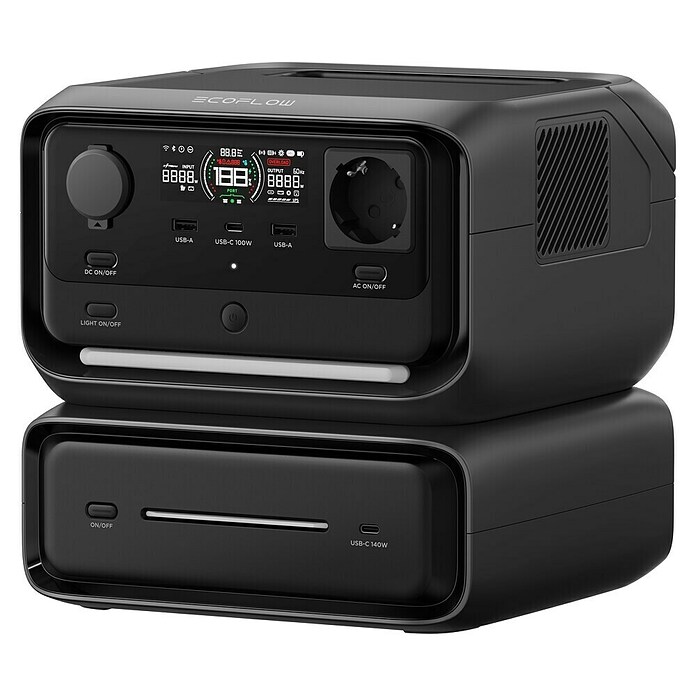 EcoFlow Estación de energía portátil River Max 3 (572 Wh, Negro) | BAUHAUS