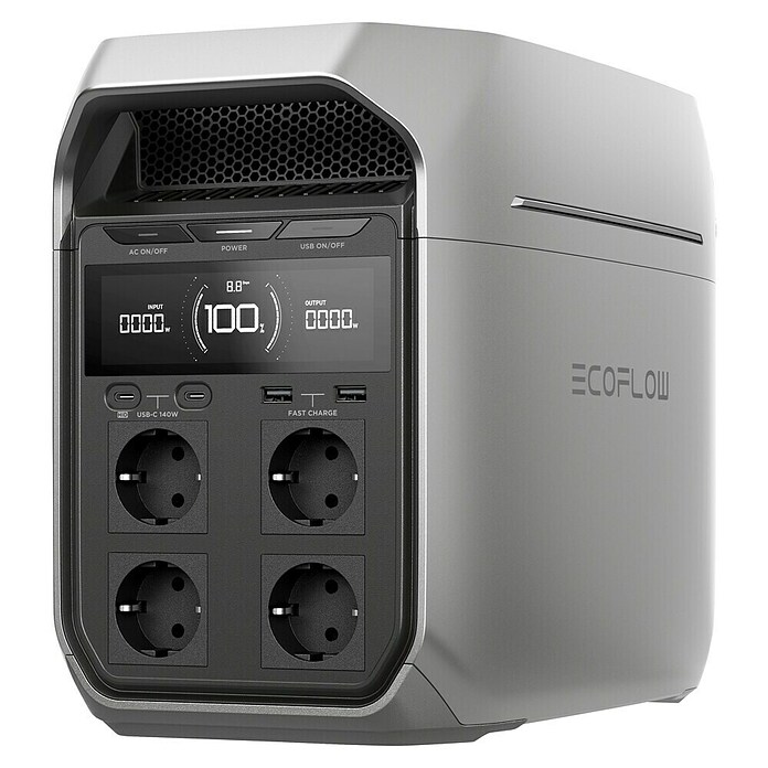 EcoFlow Prijenosna energetska stanica Delta 3 Plus  (1.024 Wh, Siva) | BAUHAUS