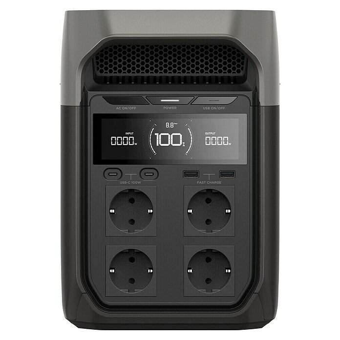 EcoFlow Powerstation Delta 3 (1 024 Wh, Silber/Schwarz) | BAUHAUS