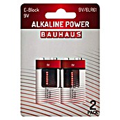 BAUHAUS Batterie Power E Block 6LR61 (9-Volt-Block, Alkali-Mangan, 9 V, 2 Stk.) | BAUHAUS