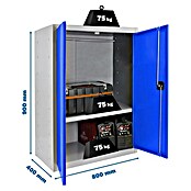Simonrack Simonlocker Armario multiusos metálico Multi Professional Desmontado (L x An x Al: 40 x 80 x 90 cm, Gris/Azul, Número de baldas: 1 ud.) | BAUHAUS