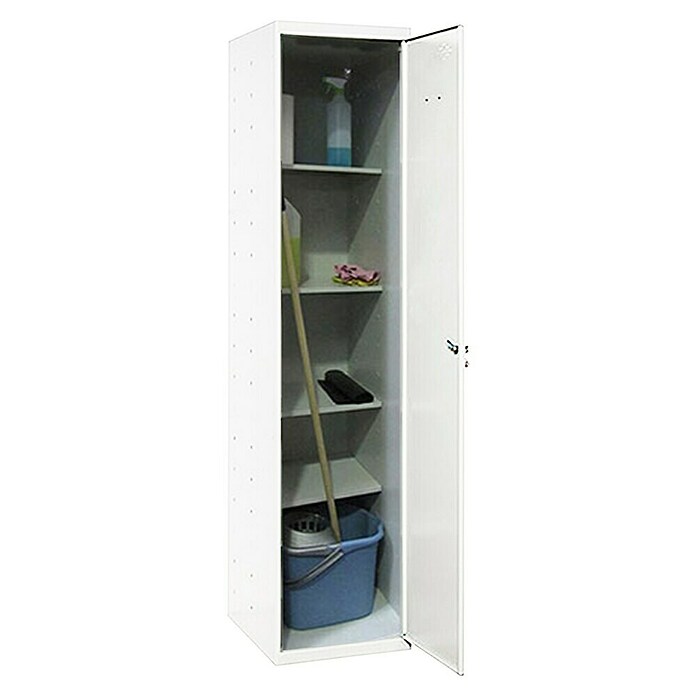 Simonrack Simonlocker Armario multiusos metálico Cleaning Desmontada (L x An x Al: 40 x 40 x 180 cm, Número de puertas: 1 ud., Blanco/Blanco) | BAUHAUS