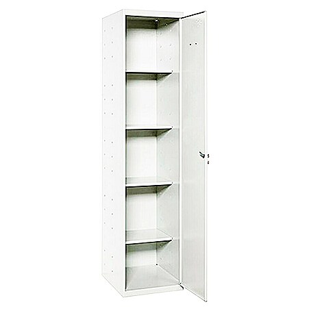 Simonrack Simonlocker Armario multiusos metálico Cleaning Desmontada (L x An x Al: 40 x 40 x 180 cm, Número de puertas: 1 ud., Blanco/Blanco)
