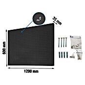 Simonrack Panelclick Panel perforado con 22 ganchos y 8 accesorios (L x An: 120 x 60 cm, Antracita) | BAUHAUS