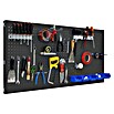 Simonrack Panelclick Panel perforado con 22 ganchos y 8 accesorios (L x An: 150 x 60 cm, Antracita) | BAUHAUS