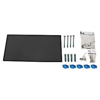 Simonrack Panelclick Panel perforado con 22 ganchos y 8 accesorios (L x An: 150 x 60 cm, Antracita)