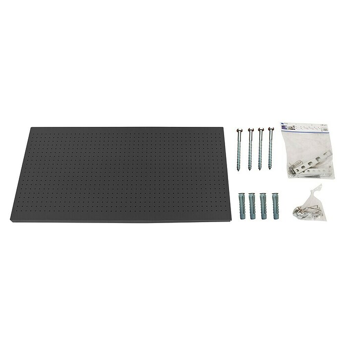 Simonrack Panelclick Panel perforado con 22 ganchos y 3 accesorios (L x An: 150 x 60 cm, Antracita) | BAUHAUS