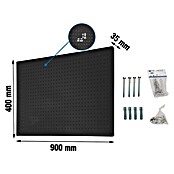 Simonrack Panelclick Panel perforado con 14 ganchos y 3 accesorios (L x An: 90 x 40 cm, Antracita) | BAUHAUS