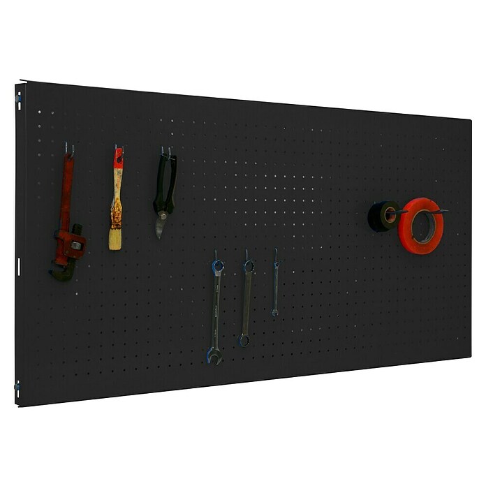 Simonrack Panelclick Panel perforado con 8 ganchos (An x L: 40 x 120 cm, Antracita) | BAUHAUS
