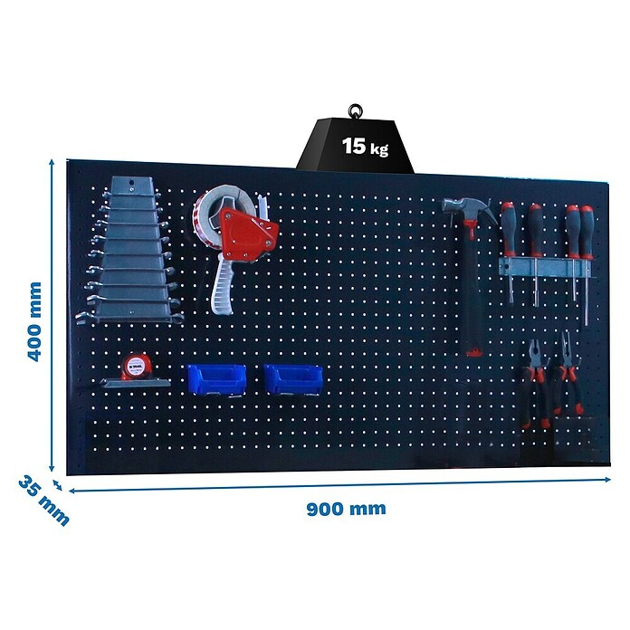 Simonrack Panelclick Panel perforado con 8 ganchos (An x L: 40 x 90 cm, Antracita) | BAUHAUS