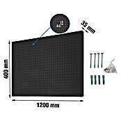 Simonrack Panelclick Panel perforado con 8 ganchos (An x L: 40 x 120 cm, Antracita) | BAUHAUS