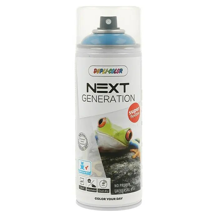 Dupli-Color Next Sprühlack Next Generation RAL 5015 - Himmelblau, Glänzend, 400 ml - Eine Dose Dupli-Color Next Generation Sprühfarbe, die sich durch Flexibilität und universelle Einsatzmöglichkeiten auszeichnet.