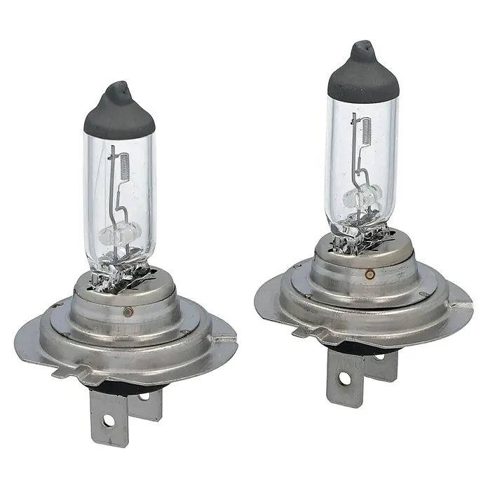 UniTEC Scheinwerferlampe - H7, 2 Stk. - Zwei H7-Halogenlampen für Autoscheinwerfer, ideal für den Austausch defekter Leuchtmittel.