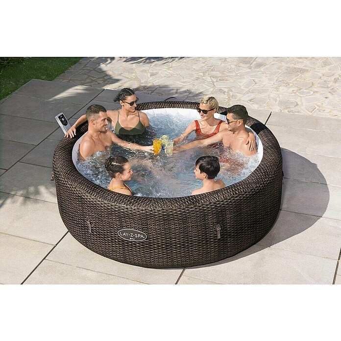 Bestway Lay-Z-Spa Prenosni masažni bazen Bali Smart AirJet™ 7  (Ø x V: 216 x 71 cm, Rjava, 1.260 l) | Napihljivi masažni bazeni | Masažni bazeni | Bazeni | Vrt in prosti čas | Izdelki | BAUHAUS