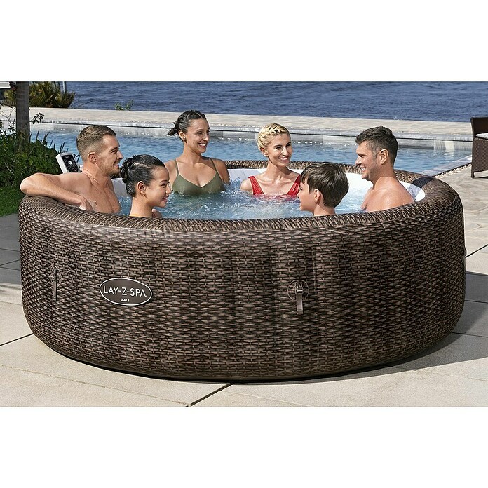 Bestway Lay-Z-Spa Prenosni masažni bazen Bali Smart AirJet™ 7  (Ø x V: 216 x 71 cm, Rjava, 1.260 l) | Napihljivi masažni bazeni | Masažni bazeni | Bazeni | Vrt in prosti čas | Izdelki | BAUHAUS