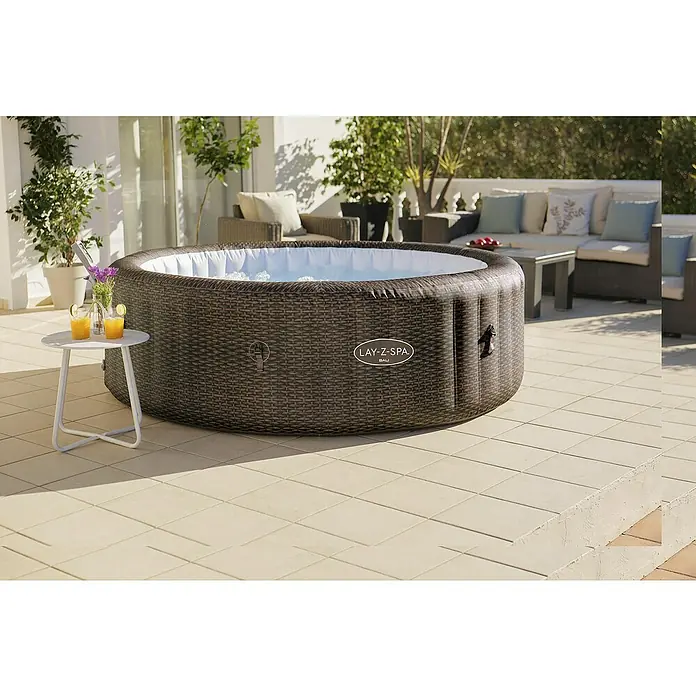 Bestway Lay-Z-Spa Mobil-Whirlpool Bali - Ø x H: 216 x 71 cm, Braun, 1.260 l - Entspannen Sie sich im Lay-Z-Spa Bali! Genießen Sie Komfort und Stil mit diesem aufblasbaren Whirlpool, perfekt für Ihren Außenbereich.
