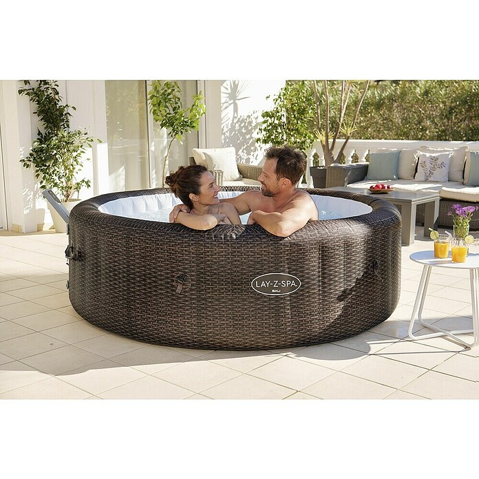 Bestway Lay-Z-Spa Prenosni masažni bazen Bali Smart AirJet™ 7  (Ø x V: 216 x 71 cm, Rjava, 1.260 l) | Napihljivi masažni bazeni | Masažni bazeni | Bazeni | Vrt in prosti čas | Izdelki | BAUHAUS