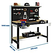 Simonrack Simonwork Banco de trabajo BT3 Box (L x An: 61 x 91 cm, Altura de trabajo: 144,5 cm, Carga soportada: 1.200 kg, Antracita/Madera) | BAUHAUS