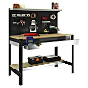 Simonrack Simonwork Banco de trabajo BT3 Box (L x An: 61 x 151 cm, Altura de trabajo: 144,5 cm, Carga soportada: 1.800 kg, Antracita/Madera) | BAUHAUS